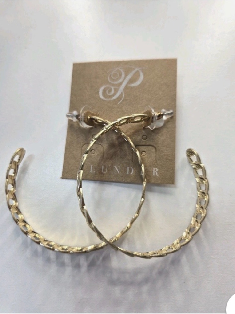 Plunder Gold Textured Open Hoop Earrings